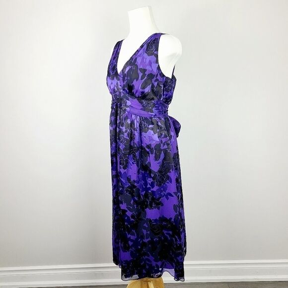 RIPE maternity silk blend empire waist midi dress Medium - Picture 6 of 16